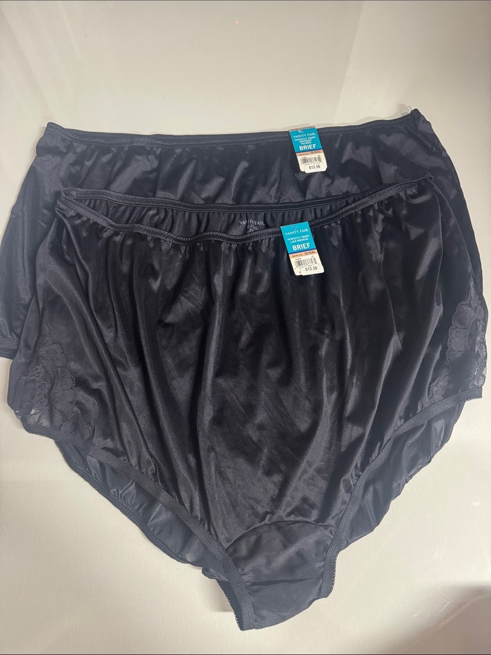 Vanity Fair Briefs Womens 5X Black Panties 5XL Lot Of 2